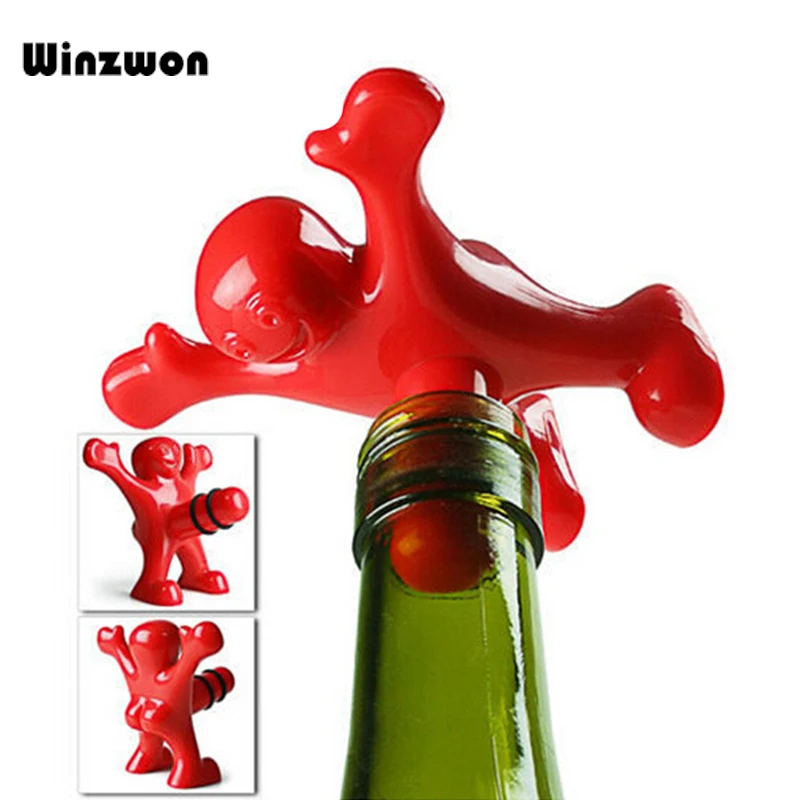 

Creative Funny Happy Man Wine Stopper Wine Cork Plug Bottle Cap Cover Bar Accessories Home Kitchen Bar Tools