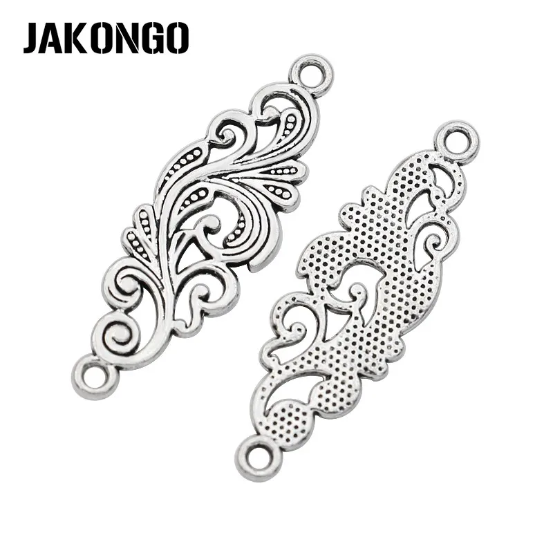 JAKONGO 20 шт античные посеребренные Цветочные соединители для ювелирных изделий