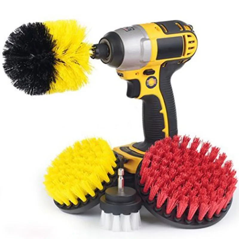 

4Pcs/Set Tile Grout Power Scrubber Cleaning Drill Brush Tub Cleaner Combo Kit @8 JDH99