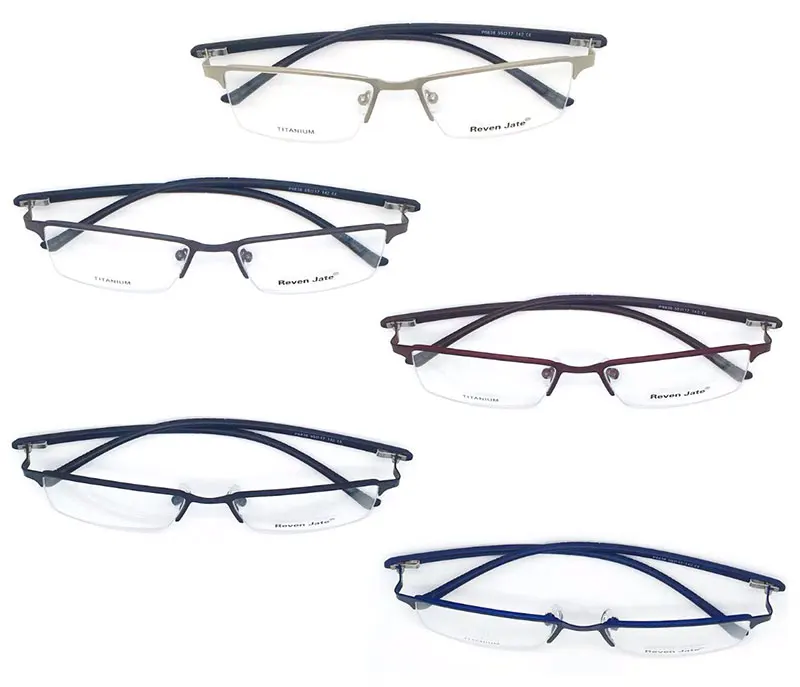 Reven Jate P8838 оптическая бизнес титановая оправа для очков для мужчин очки полуоправы очки с 5 дополнительных цветов