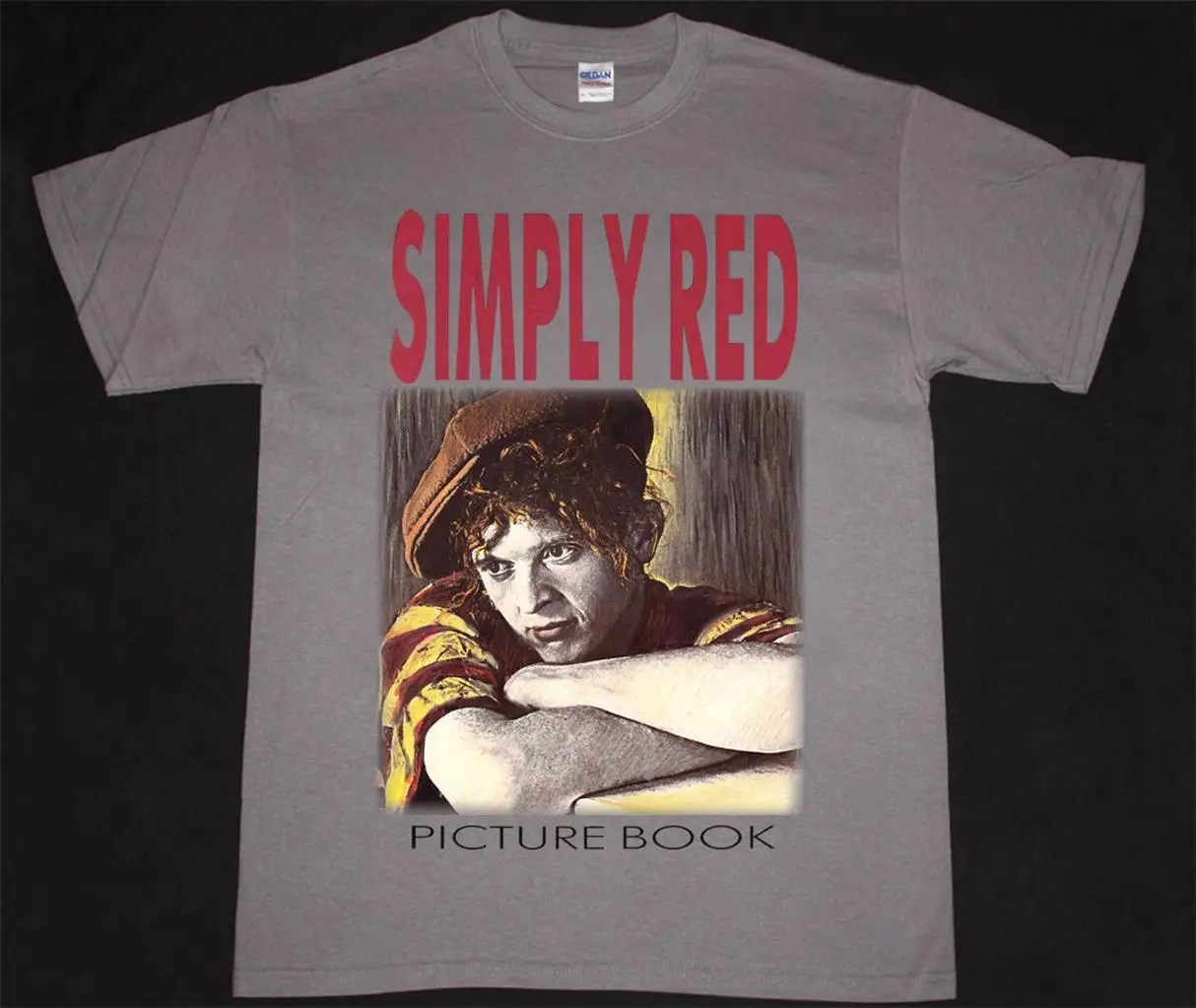 

SIMPLY RED PICTURE BOOK 85 MICK HUCKNALL POP SEAL SADE NEW GREY CHARCOAL T-SHIRT