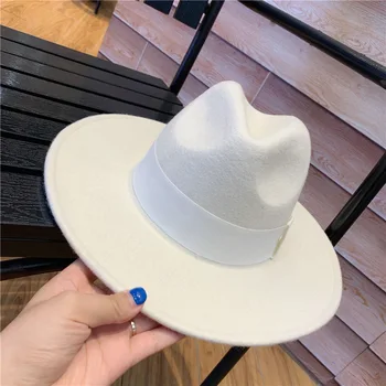 

202005-yuchun Good wool, good quality wool formal fedoras hat cap men women leisure panama jazz hat