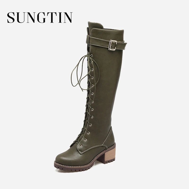 womens long biker boots