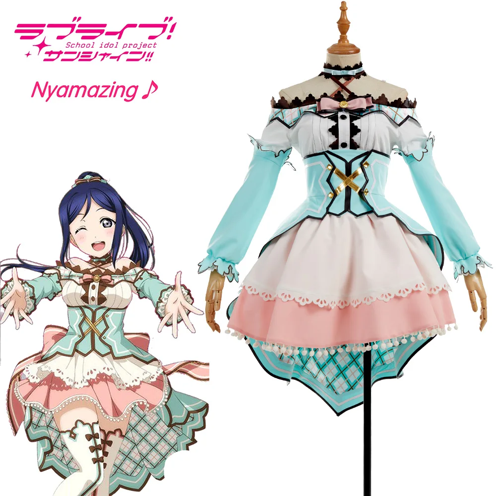 Аниме! Lovelive Aqours Takami Chika Kurosawa Dia Matsuura Kanan Kunikida Hanamaru белая униформа на День святого
