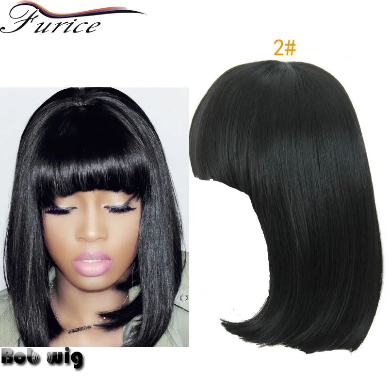 

Cosplay Wig Store Secret Sexy Black Synthetic Short Bob Wigs with Neat Bangs Fiber Synthetic Bob Wigs with Bangs for Black Women