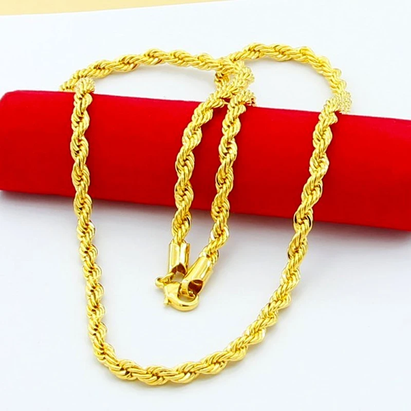 Buy Classic Necklace Chain 30'' Long Men 24K Yellow