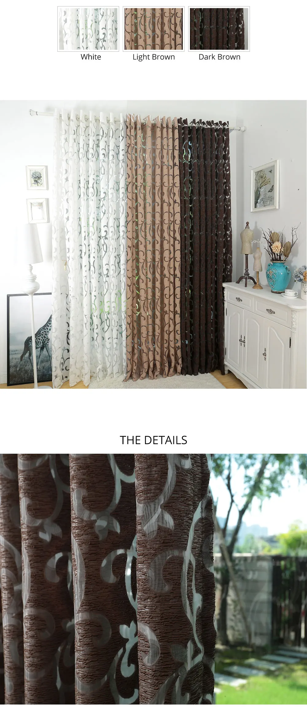 Smt335 NAPEARL Hot Style Ready Made Jacquard Semi-shade Window Decortaion Curtains for Living Room Luxury All-matched Drapes Fabrics (1)