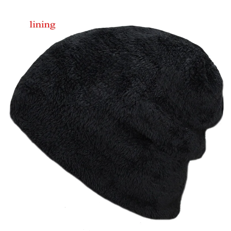 Новинка, мужская осенне-зимняя шапка, Модные Вязаные Черные Лыжные шапки, Толстая теплая шапка, облегающая шапка, бини, мягкие вязаные шапочки из хлопка