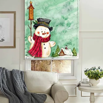 

MOMO Christmas Roller Blinds Blackout Design Window Blinds Painting Curtains Roller Shades Fabric Custom Size PRB set1348