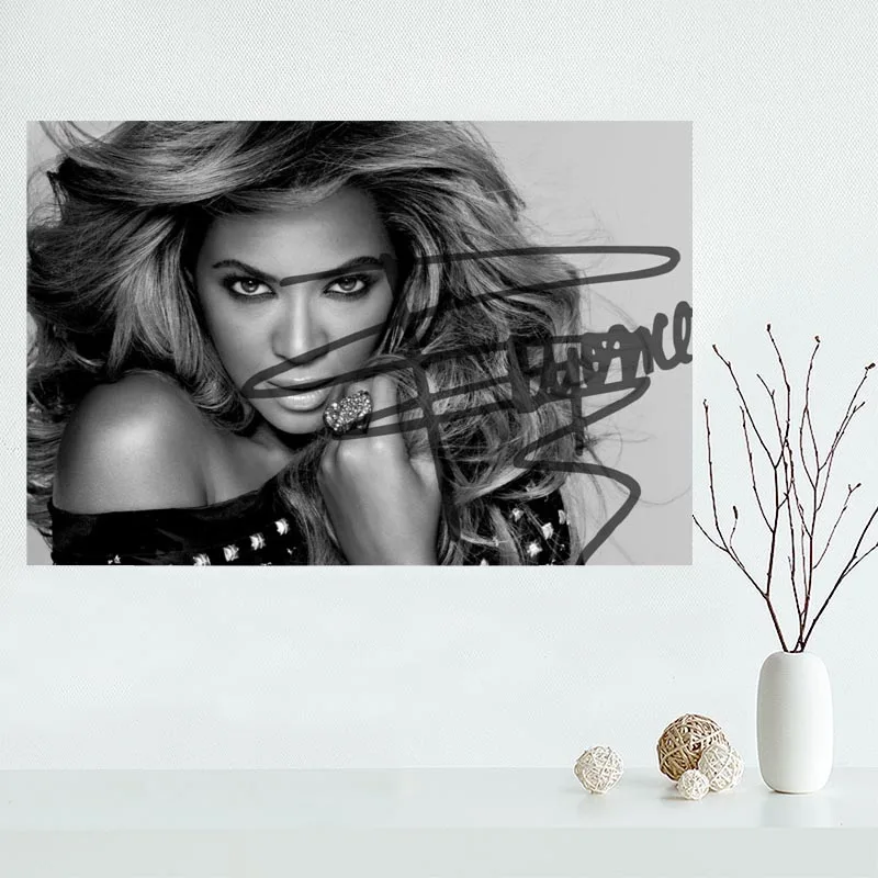 Новое поступление Beyonce Knowles Холст Плакат Горячая холст для картины на индивидуальный заказ плакат печать ткань стены Искусство Плакат - Цвет: Белый