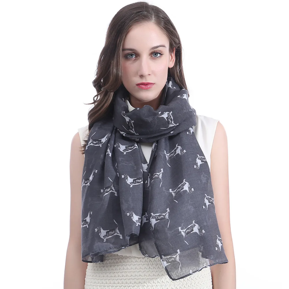 Шарф с принтом bассет хаунд шаль мягкая легкая большого размера|scarf shawl|printed scarfshawl