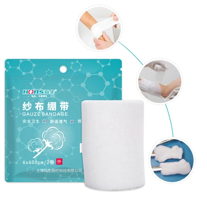 

2 rolls/lot 6cmx6m 8cmx6m PBT Elastic Bandage First Aid Kit Gauze roll Wound Dressing Medical Nursing Emergency Care Bandage