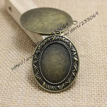 

(8 pieces/lot) Antique Bronze Metal Alloy Cameo 40*54mm(Fit 25*35mm dia) Oval Cabochon Pendant Setting Jewelry Findings T0160