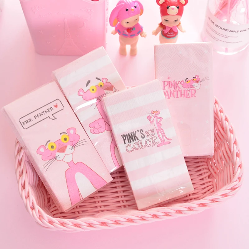 Cute Pink Naughty Leopard Paper Napkin Kids Birthday Party