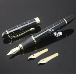 Каллиграфия ручка два перьевая ручка Металлический Золотой зажим роскошные ручки Jinhao 450 Caneta канцелярия Школьные принадлежности