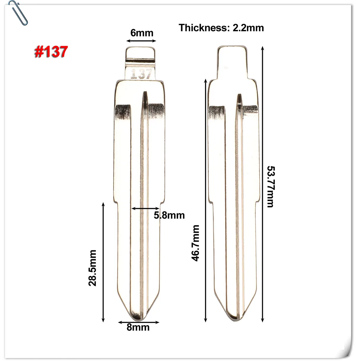 Keyforkess #137 #92 meta-flip Key Blank per Ssangyong Korando New Actyon C200 S170 ACTYON KYRON REXTON Switchblade Uncut -