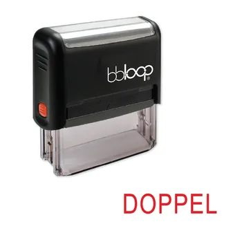 

BBloop German Language "DOPPEL" Self-Inking Stamp, Rectangular, Laser Engraved, RED