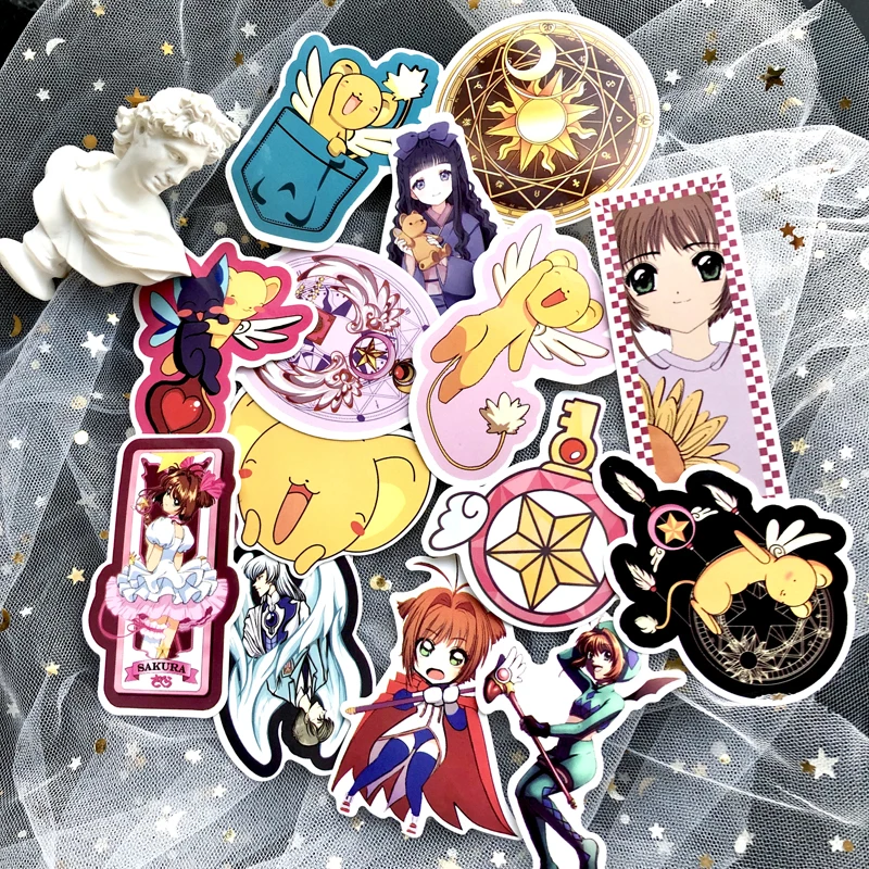 

15pcs Cute Cartoon Cardcaptor Sakura Car Stickers suitcase laptop skateboard phone motorcycle Sticker Decoration Graffiti decal
