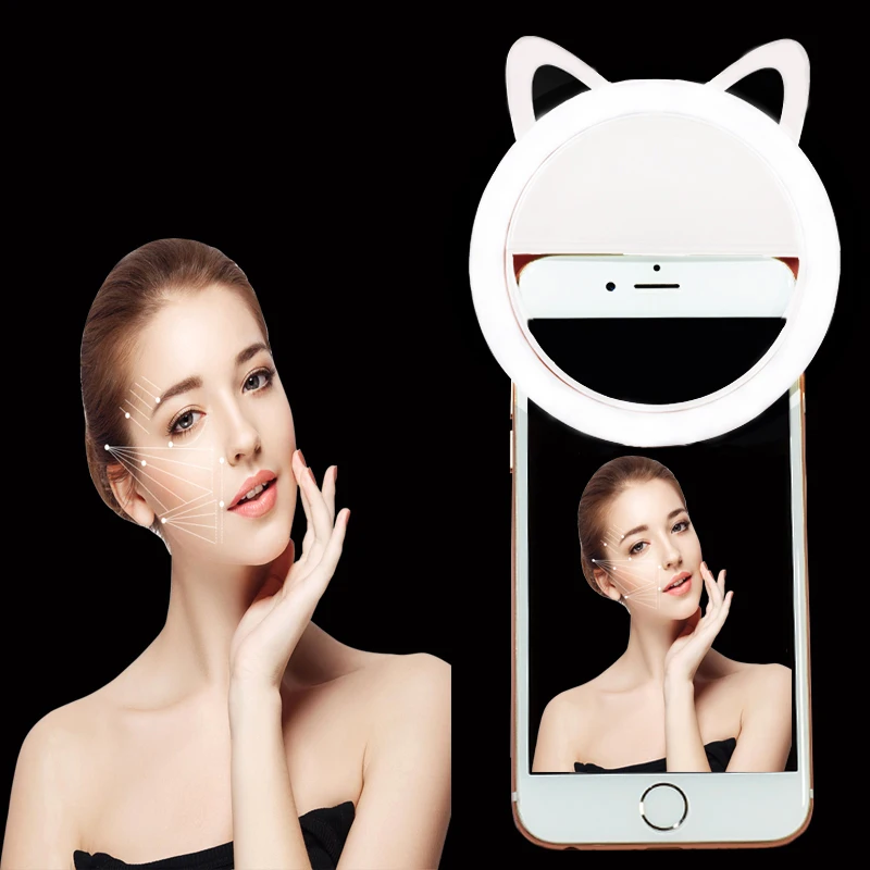 

New Arrive USB Charge Selfie Portable Flash Led Camera Phone Photography Ring Light Enhancing Photography for iPhone Smartphone