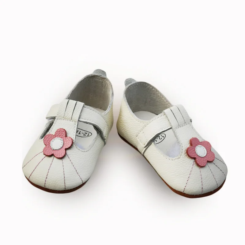 С рисунком лисы Детские Сандалии для девочек цветы Обувь для младенцев Пояса из натуральной кожи противоскользящей подошвой детские мокасины детские сандалии для девочек - Цвет: Белый