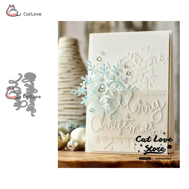 

Merry Christmas Metal Cutting Dies Stencils For DIY Scrapbooking Paper Card Decorative Craft Dies Embossing Die Cuts New 2019