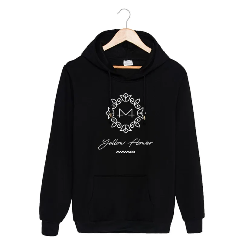 KPOP Корейская мода MAMAMOO 2018 альбом желтый цветок хлопковые толстовки с капюшоном