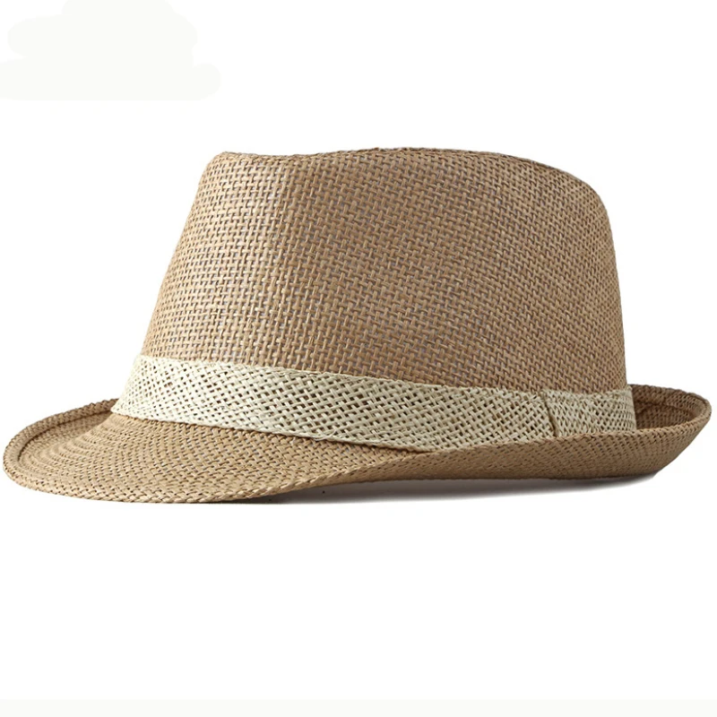 Summer Women Men Fedoras Straw Hat Short Brim Trilby Panama Hats Men Straw Beach Sun Hats For Breathable Fedora Hat beach hat,women sun hat