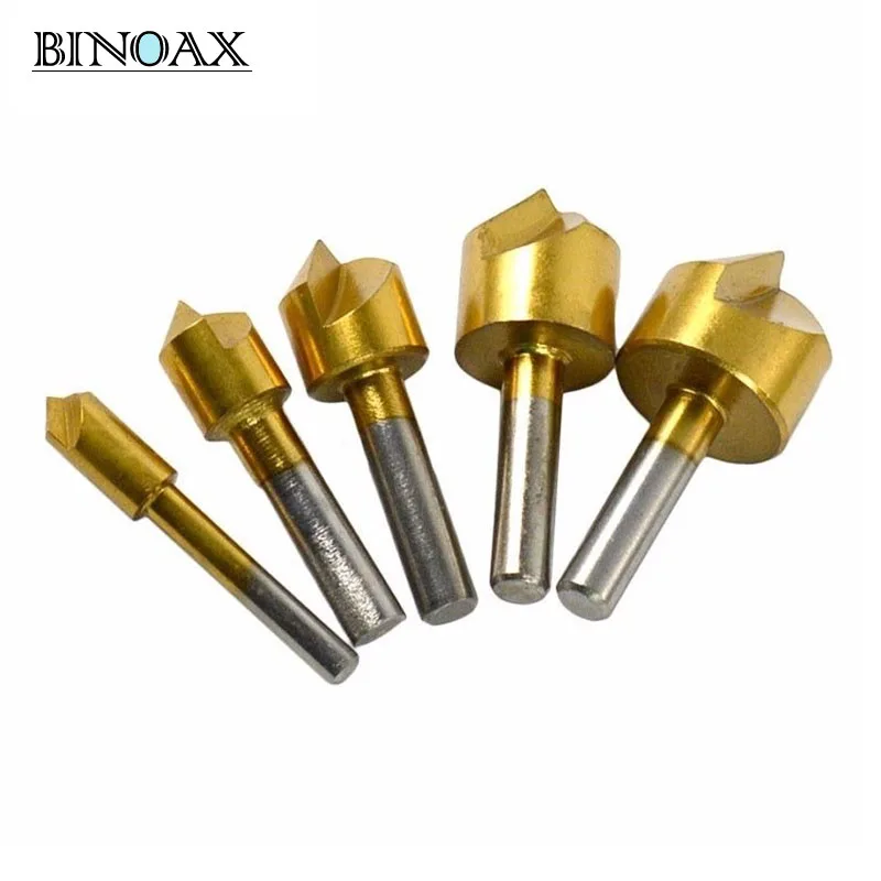 Binoax 5Pcs 6mm 19mm Metric Woodworking Countersink Drill Bit 90 Degree