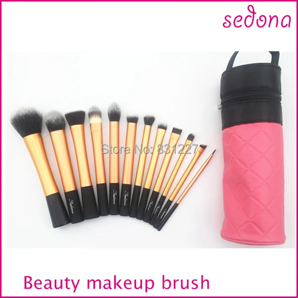 Sedona 12pcs Makeup brush kit with cylinder brush case,sedona long