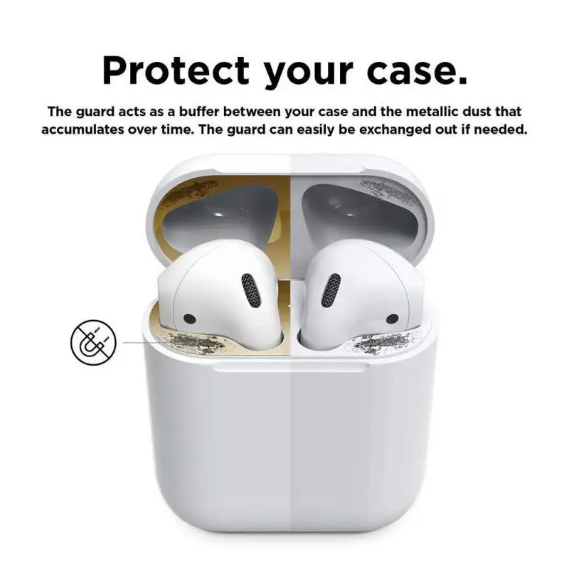 Metal Dust Guard for Apple Airpods Case Shell Skin