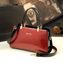 Европейский стиль, модные сумки с ручками, женские сумки, известные бренды, Бостонский клатч, лакированная кожа, ручная сумка, bolsos mujer sac