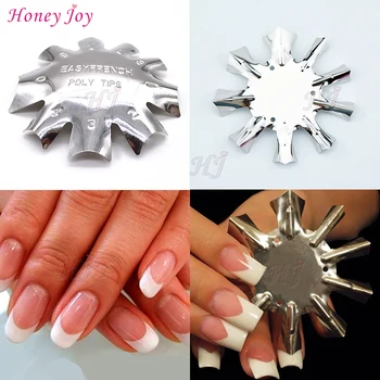 

Pro 1-9 Sizes V Shaped+Super C-Shape Smile Line Easy French Cutter Manicure Nail Art Tool Kits Set Poly Tips Pink White Trimmer