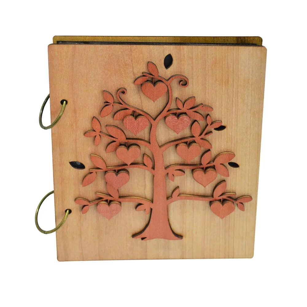 

Giftgarden 4x6" Wooden Cover Family Tree Loose-Leaf Photo Album Photograph Book Gift for 120 Pictures