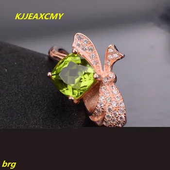 

KJJEAXCMY Fine jewelry Natural Peridot Lady Ring 925 silver fresh and lively mouth