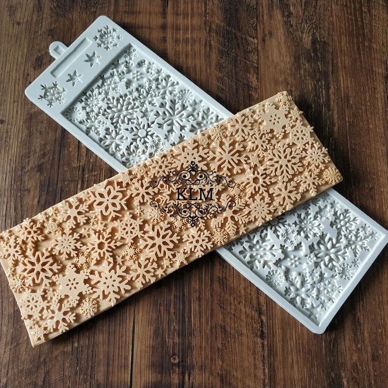 

KLM-00392 new snowflake cake lace decoration mould Christmas Baking Cake Tools Food grade silicone mould