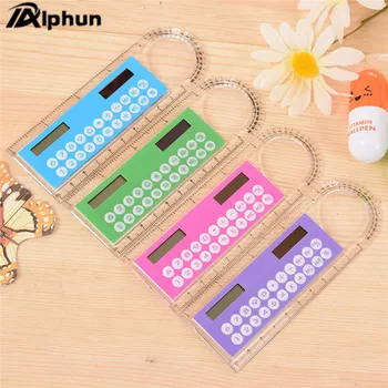 

Alphun New Colorful Mini Portable Solar Energy Calculator Creative Multifunction Student Ruler Gift Calculator Office study Tool