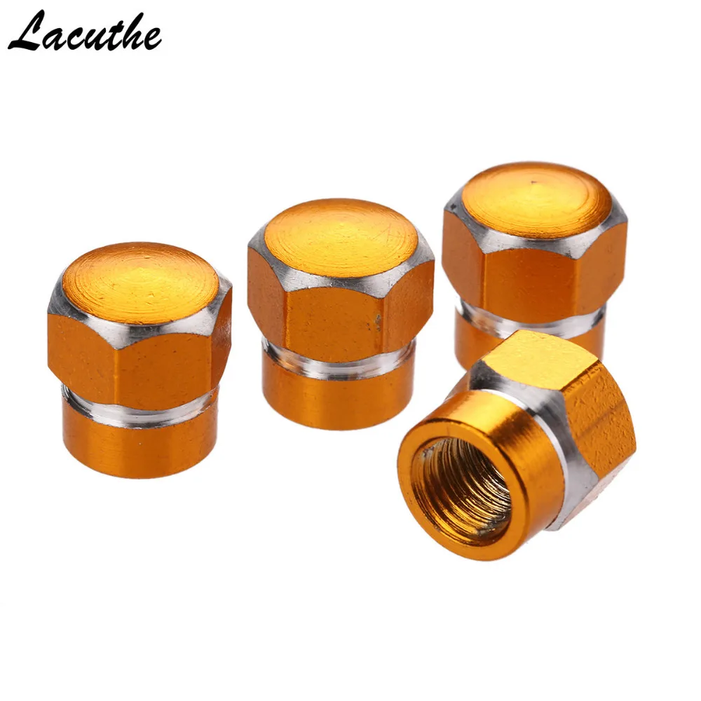 Techpisstaker 激安 4 ピースアルミ車の車両ホイールタイヤバルブステムキャップダストカバ ー自動車オートバイ気密幹自転車空気キャップスタイリング六角 通販 価格