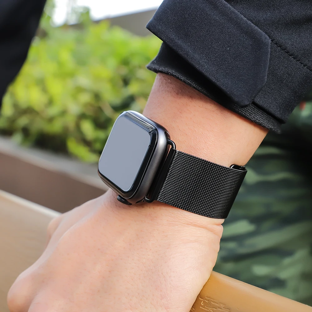 HOCO Milanese Loop для Apple Watch 5 4 3 2 1 Band 44 мм 40 38 iWatch Series Ремешок из нержавеющей стали Ремень