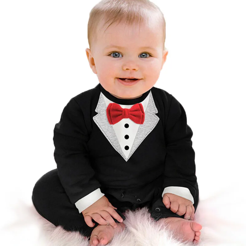 

New Born Baby Clothes Baby Rompers Gentleman Toddler Boys Girls Formal Infant Clothing Baby Onesie Long Sleeve Jumpsuit Summer