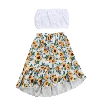 

Baby Girl Clothing Princess Outfit Bra Tops Vest Tops Long Skirt Cute Summer Clothes Girls