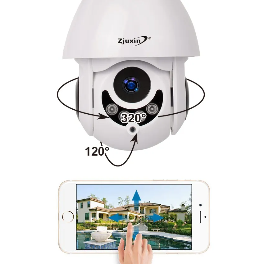 1080 P Беспроводной Wi Fi IP Камера Onvif 360 2MP PTZ наблюдения сети открытый купол IP66 камера