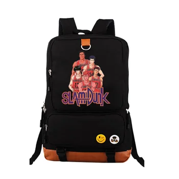 

Hot Basketball Anime SLAM DUNK Printing Backpack Canvas Men Backpack Rukawa Kaede Cosplay School Bags Cartoon Laptop Backpack
