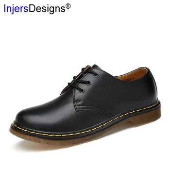 

Plus Size 35-46 Lovers Casual Leather Shoes Lace-Up Comfort Tooling Shoes Fashion Vintage Low Top Martin Boots Couple Zapatos