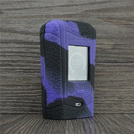 Чехол с текстурой кожи для SMOK, набор видов 230 Вт, бокс мод, защитный силиконовый резиновый чехол - Цвет: Black purple