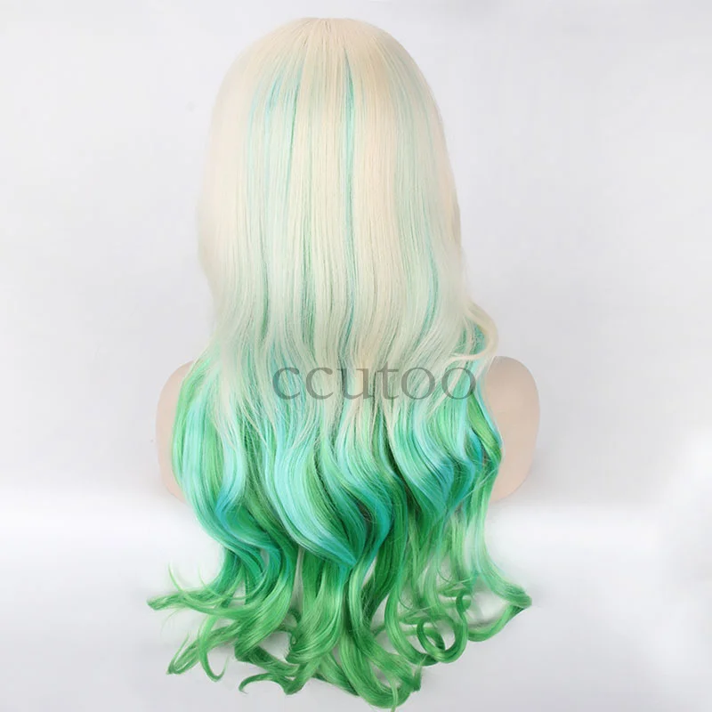 Ccutoo 3" волнистые длинные высокотемпературные синтетические волосы Косплей Полный парики женские вечерние парики