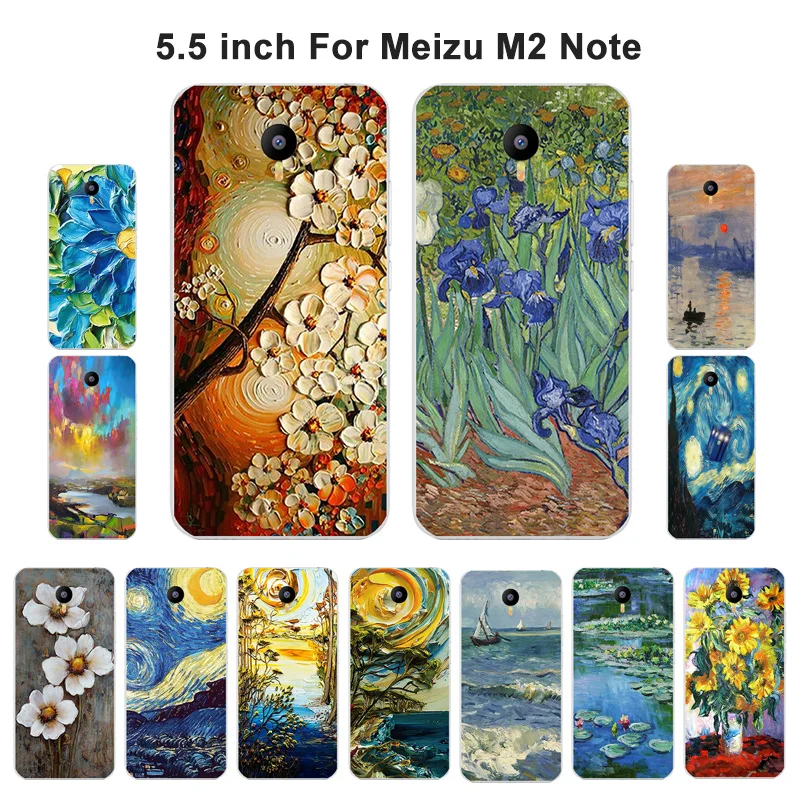 Чехол для Meizu M2 Note мягкий чехол из ТПУ с масляной росписью мягкие силиконовые