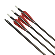 Free Shipping ELONG quality 30″ carbon arrow completed arrow 400 spine screw point hunting hunt shooting practice archery bow