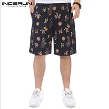INCERUN/ мужские пляжные брюки с эластичной резинкой на талии в китайском стиле, свободные хлопковые повседневные штаны, спортивные летние клетчатые мужские брюки с цветочным принтом