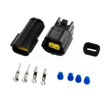 

Dewtreetali 2 Set Kit Car Auto 2 Pin Way Waterproof Electrical Wire Cable Connector Plug For Set Car Truck Boat ect Black