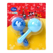 Disney 2pcs/set Baby Rattles Baby Toys Gifts Newborn Boy Girl Over 3 Month Eco-friendly Licensed Cute Cartoon Hand Bell Rattles